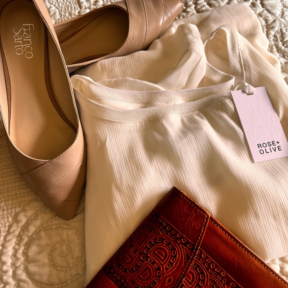 NWT Rose + Olive Kimono Tunic Style cream ivory blouse - Picture 8 of 8